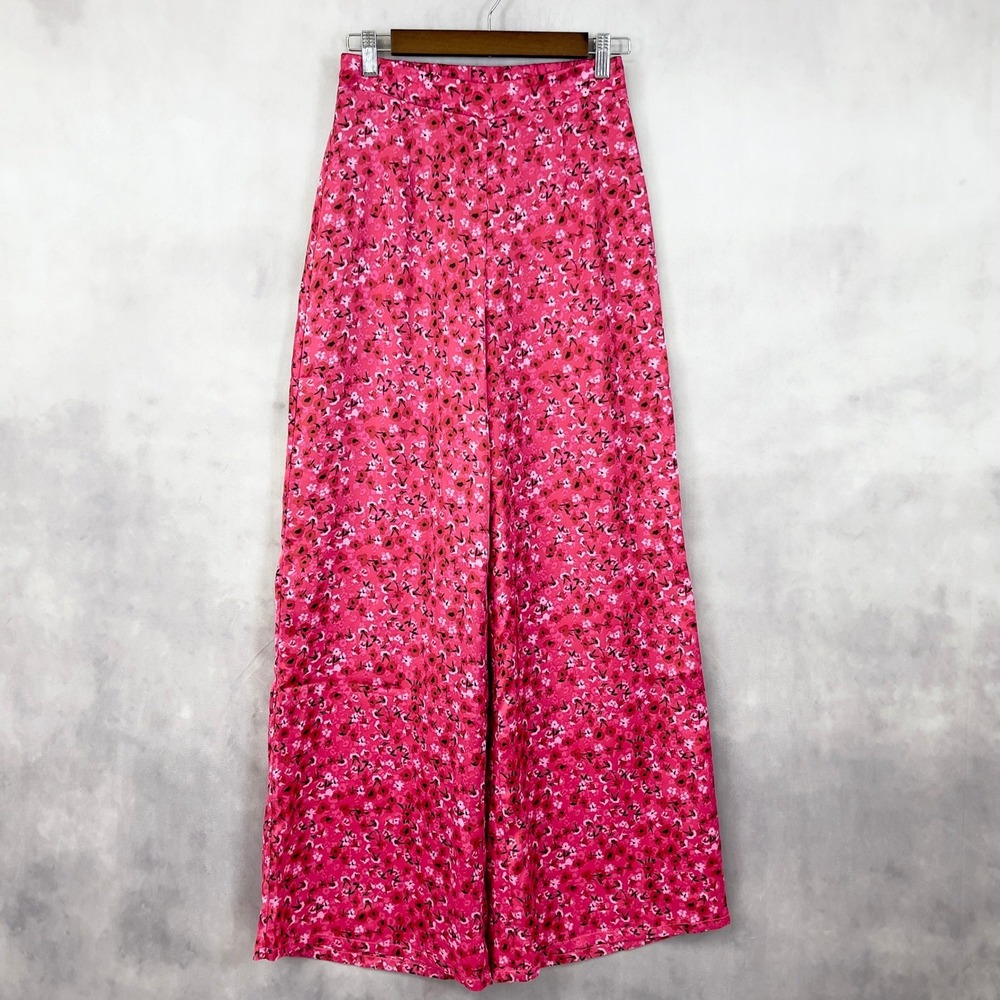 Sugar Lips Womens Wide‎ Leg Pants XS Floral Soft Girl Indie Romantic Coquette